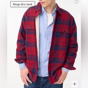 NWT Jcrew Sherpa-lined flannel shirt jacket